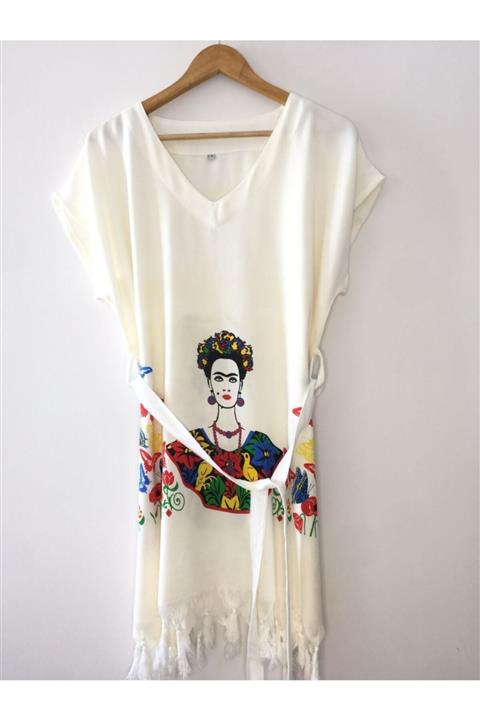 Derin Life Kadın Desen Baskılı Peştemal Elbise