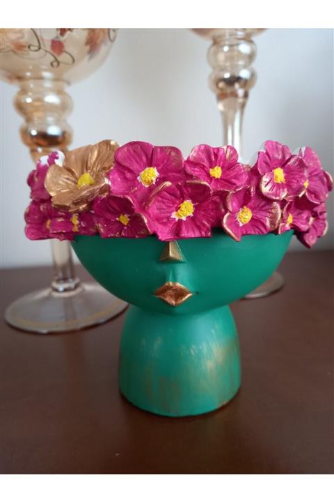 pelikan sanat Saksı Çiçekli Kız