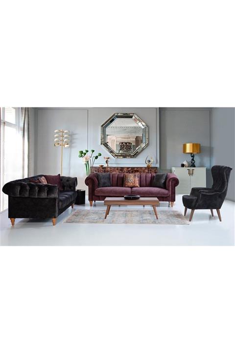 Evimo Ayışığı Salon Takımı - Mürdüm