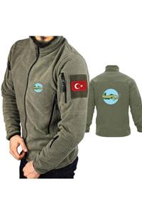 astak Unisex Haki Balık Askeri Taktik Polar Mont Peç'li Bll764