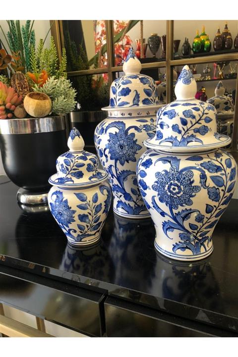 EsaDesign 3 Lü El Boyama Blue Blanc Küp