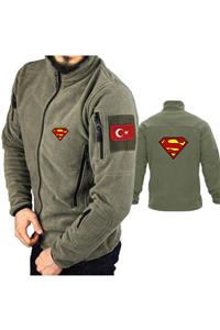 astak Supermen Logo Askeri Taktik Polar /mont Peç'li Bll1133