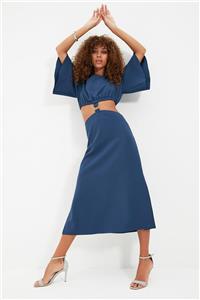 TRENDYOLMİLLA Indigo Cut Out Detaylı Elbise TWOAW22EL0468