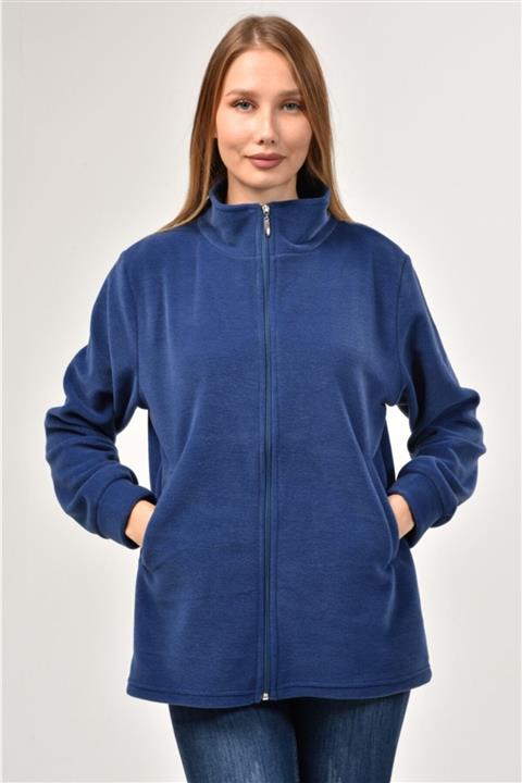 ÖNE BUTİK Kadın Fermuarlı Cepli Polar