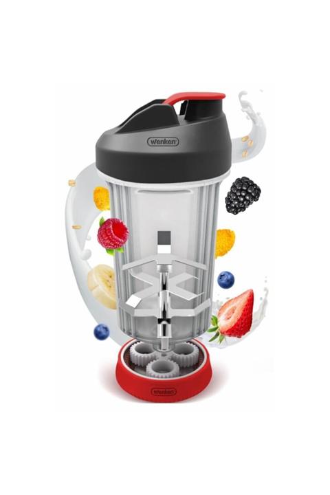 SLIME SHAKER 3 Bıçaklı Shaker Sporcu Içeceği Karıştırıcı Pilsiz Çalışan Pratik El Blenderı Manuel Kullanım
