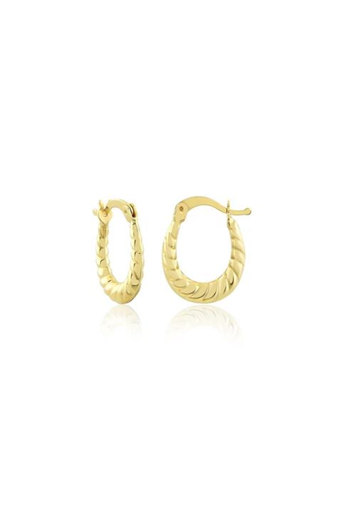 Kuyucu Altın Burgulu Minimal Halka Küpe 14.5 Mm – 2.35 Mm