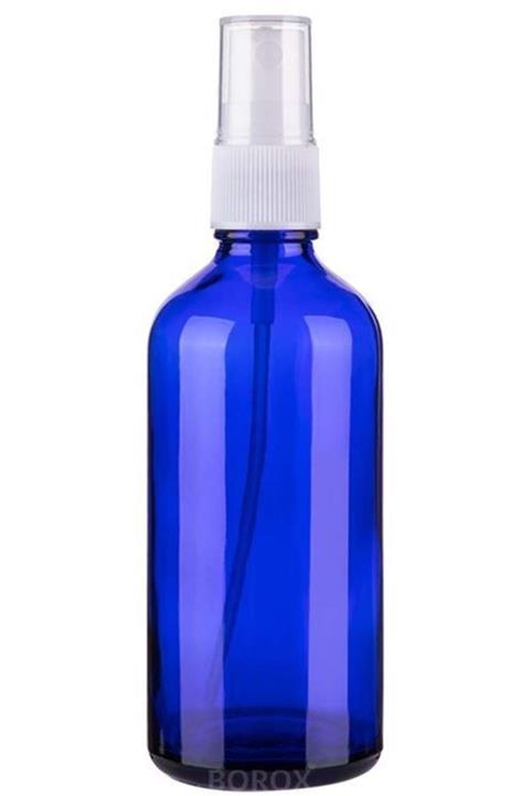 GALENİK Mavi Cam Şişe 10ml Beyaz Sprey Başlıklı 24 Adet