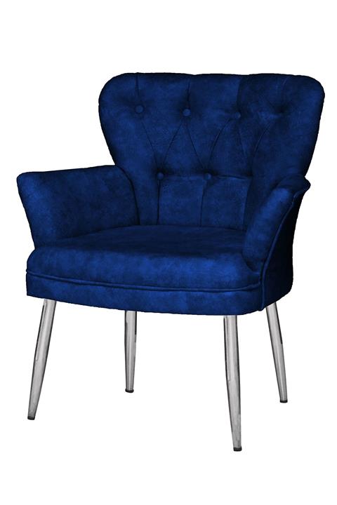 PRATİK DEKOR Kollu Berjer Balkon Ofis Cafe Bahçe Tekli Koltuk Krom Metal Ayak