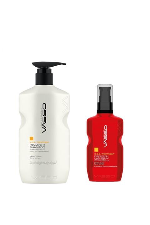 VASSO WOMEN Yıpranmış Saçlar Için Keratin Ve Şampuan 500ml kırık Uç Serumu 100ml