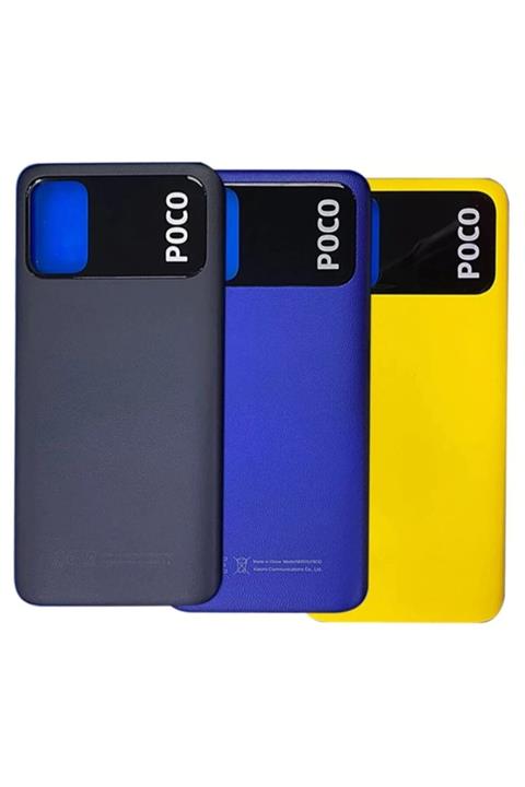 Qudex Xiaomi Pocophone M3 Arka Kapak Pil Batarya Kapağı Yüksek Kalite Sarı