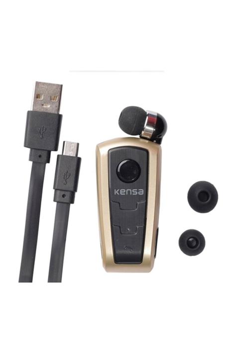 Kensa Kb-200 Makaralı Titreşimli Mikrofonlu Bluetooth Kulaklık Gold