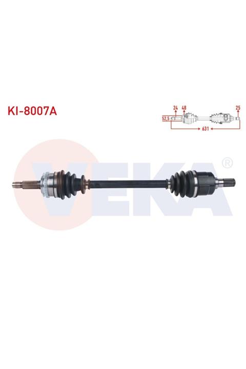 ünlü oto Komple Aks Sol On Abslı 48 Dıs Uzunluk 631mm Kıa Pıcanto (ba) 1.1i M-t 2004-2011