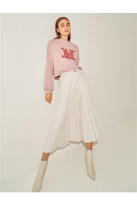 Koton Kadın Skirtly Yours Styled By Melis Agazat - Pileli Midi Suni Deri Etek