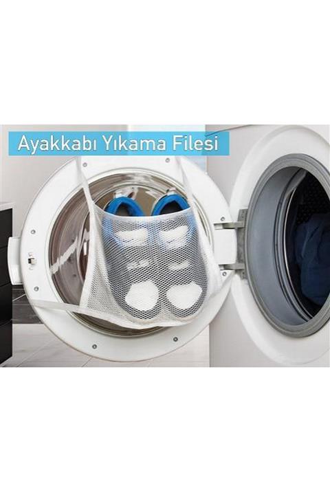 Aksesuarrhane Hassas Çamaşır - Ayakkabı Yıkama Filesi Kapak Bağlamalı 35 X 20 Cm
