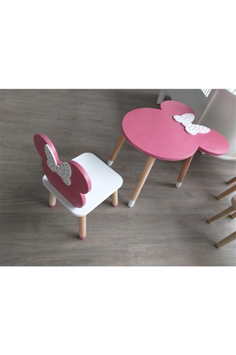 NİNNOLA Minnie Mouse Çalışma Masası Ve Sandalye - Fuşya