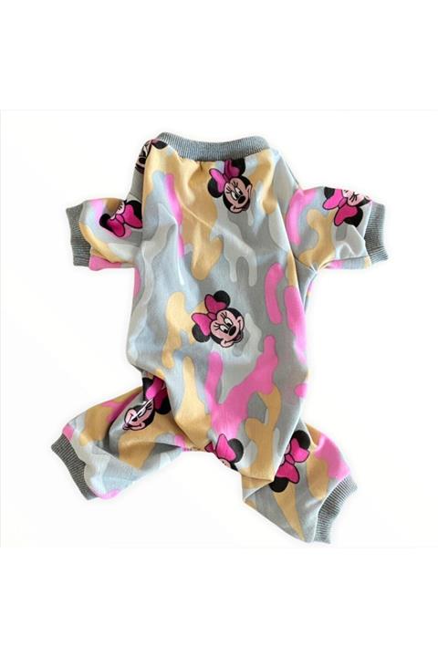 Kemique Minnie Kamuflaj Penye Tulum Köpek Tulumu Köpek Elbisesi