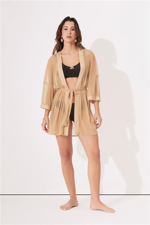Sista Shei Livin La Vida Loca Kısa Kimono Gold