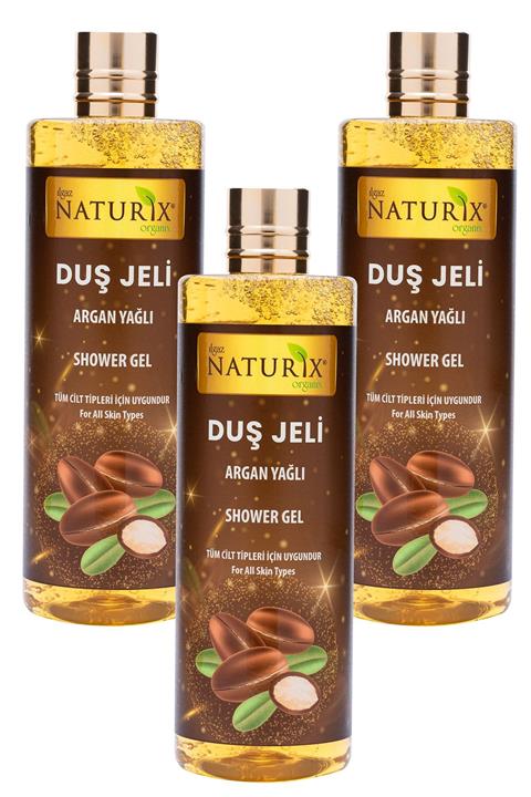 Ilgaz Naturix Organix Cilt Pürüzsüzleştirici Natural Argan Yağ Duş Jeli Eko Paket 400 ml 3'lü Banyo Jeli