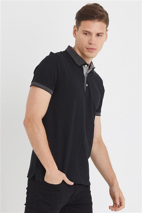 ENQUE Erkek Polo Yaka Tişört Siyah