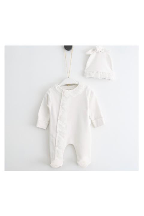 PeriBebe Dantelli Beyaz Tulum
