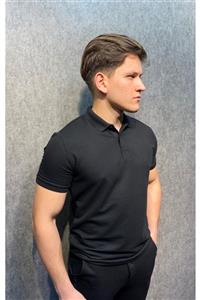 FinalupTr Siyah Slim Fit Polo Yaka Tişört