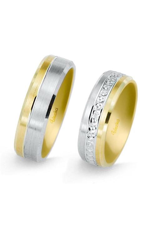 Bilezikci Iki Renkli 14 Ayar Altın Alyans Takımı