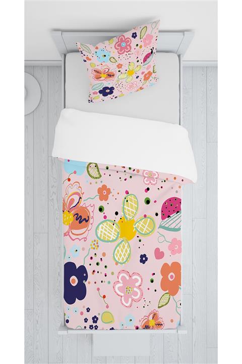 decoars Çocuk Çiçek Figürlü Yatak Örtüsü 113