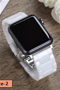 ucuzmi Apple Watch Seramik Kaplamalı Kordon 2 3 4 5 6 Se 42mm 44mm Uyumlu Kayış Bileklik Baklalı Beyaz