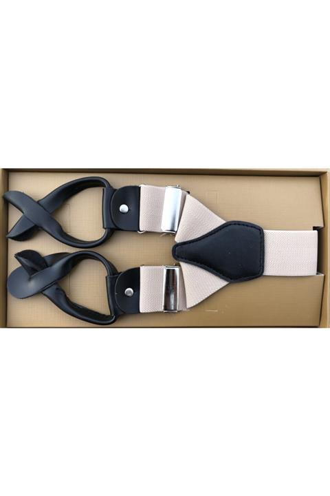 KemerSepeti Erkek Bej Düğmeli Pantolon Askısı