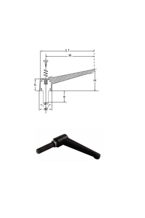 YİSA Yükseklik-50 En-17 Civata-m-6 Metal Sustalı Kol Civatalı Statik Boyalı Siyah-25 Ad.