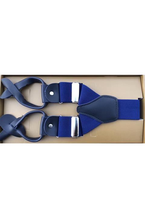 KemerSepeti Düğmeli Saks Mavi Pantolon Askısı