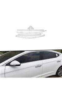 Araba Alışveriş Hyundai Elantra 2021 Sportif Tam Tur Metal Krom Cam Çıta Seti