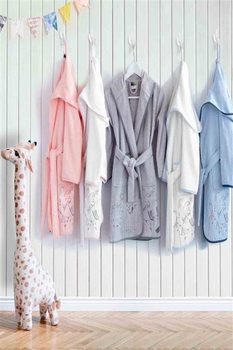 Ecocotton Greenblack Animals Pamuklu Çocuk Bornoz