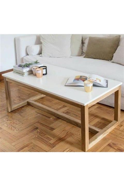 Aksöz Tasarım Beyaz Orta Sehpa Ahşap Orta Sehpa