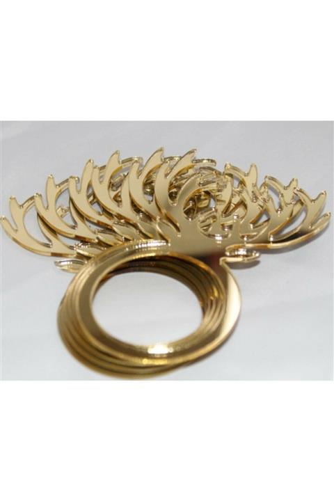 HONEY CONCEPT 6'lı Peçete Yüzüğü Geyikli Model Gold