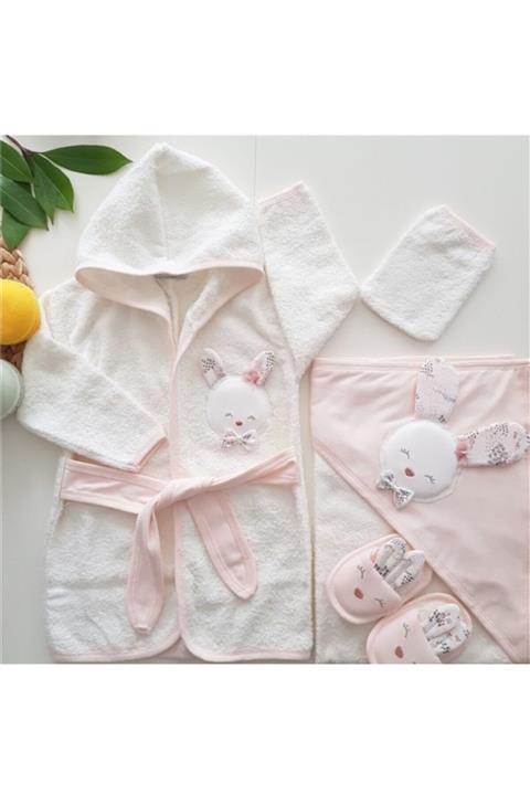 Sitilin Kız Bebek Somon Havlu Bornoz Defne Sabunlu Set 826 0 3 Yaş
