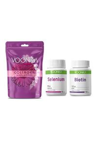 Voonka Collagen Beauty Gummies 30 Çiğnenebilir Tablet+Biotin 2500 mcg 102 Tablet+Selenium 100 mcg 92 Tablet