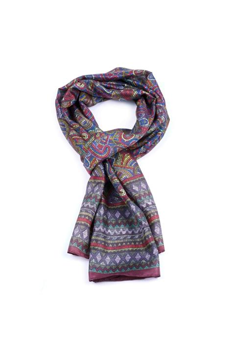 SEVEN ARMA Unisex Bordo Rengi Zeus Ipek Vual Fular