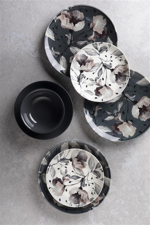 Aryıldız Porselen Gelincik 24 Parça Yemek Takımı