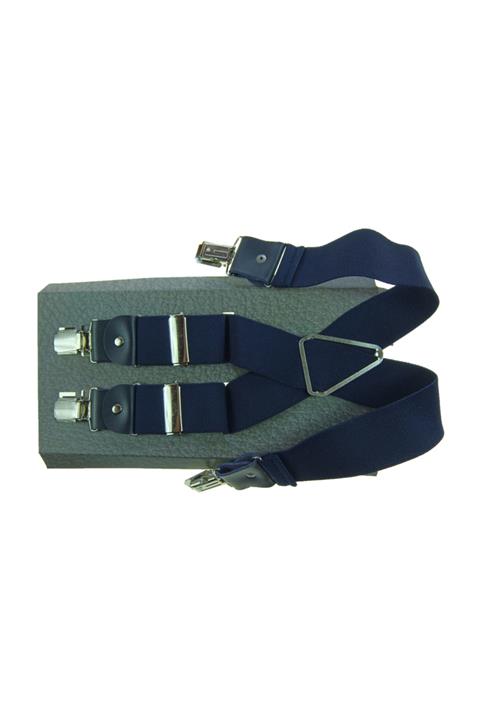 KemerSepeti Lacivert Renkli Dört Klipsli Pantolon Askısı