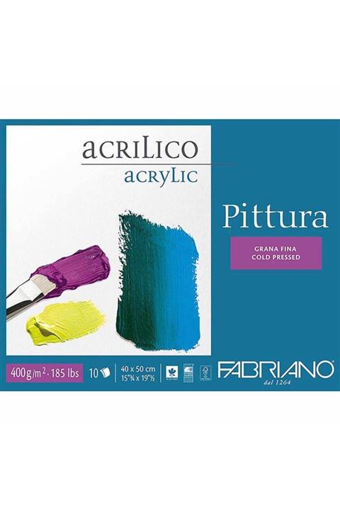 Fabriano Pittura Akrilik,sulu Ve Yağlı Boya Defteri 400 Gr. 40x50 Cm. 10 Yaprak