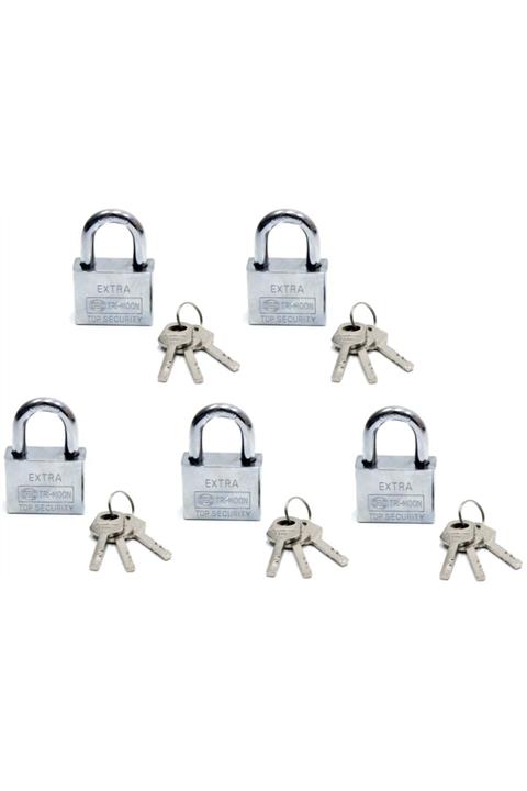 MrtNlu Akıllı Anahtarlı Asma Kilit 5li Set - Mastercare Tri Moon Master Anahtarlı 5 Li Çelik Asma Kilit