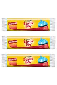 Koroplast Güçlü Büyük Boy Çöp Torbası 10'lu 3 Paket 65x80 cm