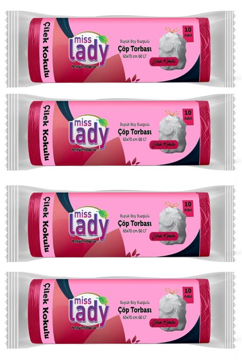 Miss Lady Büzgülü Çilek Kokulu 4'lü
