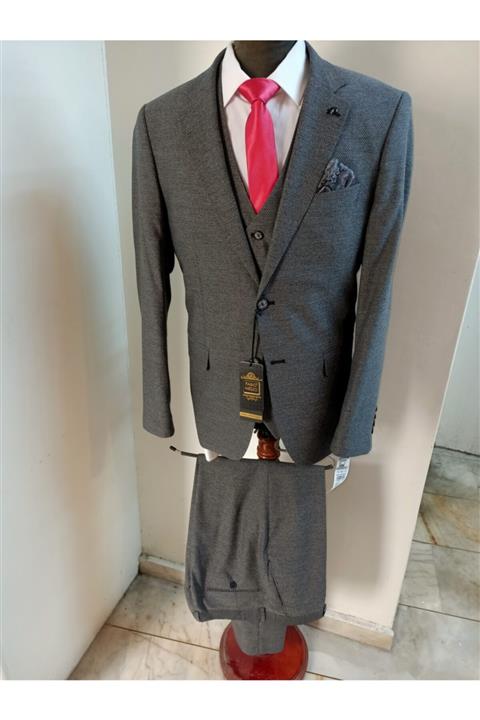 fabio mezzo Yelekli Klasik Takım Elbise