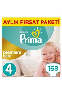 Prima Bebek Bezi Premium Care 4 Beden Maxi Aylık Fırsat Paketi 168 Adet