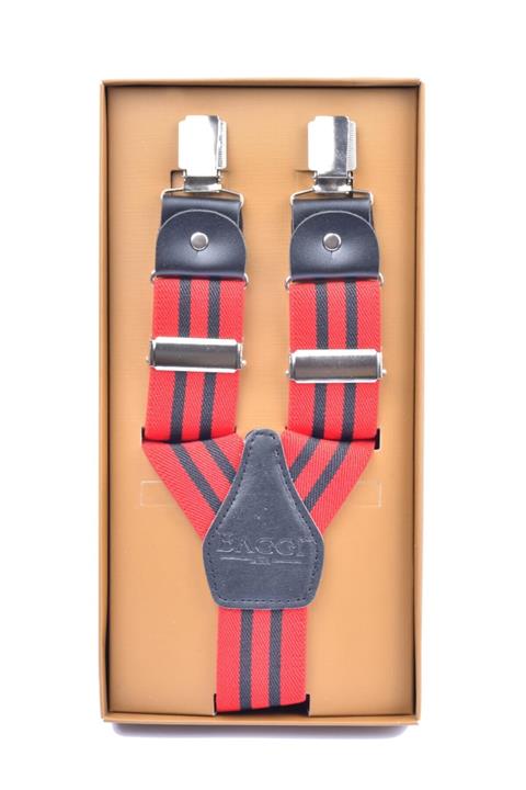 BAGGI Desenlı Pantolon Askısı Kırmızı