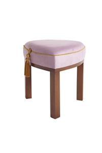 LUX VIE Puf Gürgen Ahşap Ayak Ve Gövde Dekoratif Kadife Kumaş Üçgen 45x45 Cm Bench Koltuk Sandalye Luxvıe