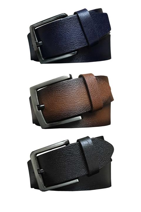 GoDeri %100 Hakiki Kaliteli Deri 3'lü Süper Set Kot, Spor Kemer