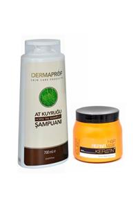 Dermaprof At Kuyruğu Şampuanı 700ml + Kuaf Keratin Saç Maskesi 500ml Set